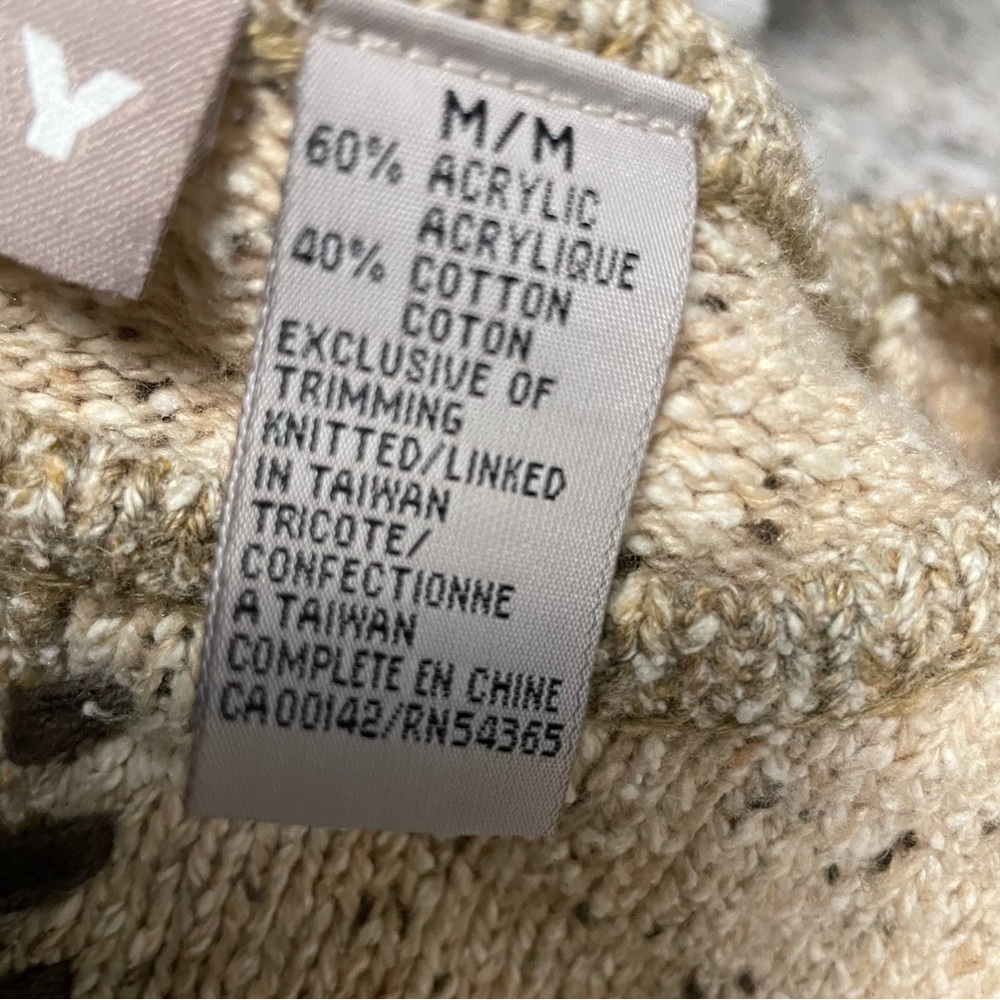 Tan Jay Vintage 90s Beige Neutral Colour Block Sweater Women's Medium - Picture 12 of 12